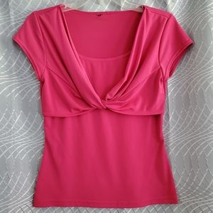 ❌❌ SOLD ❌❌ $9 if Bundled🌴 Cross Front Blouse Pink, Large